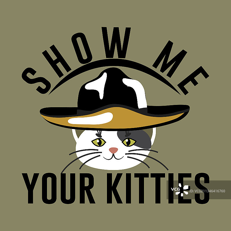 展示你的小猫咪标语T恤设计图片素材