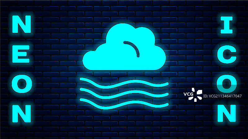 发光霓虹多风天气图标图片素材