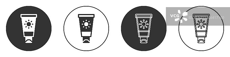 管状黑色防晒霜图标图片素材