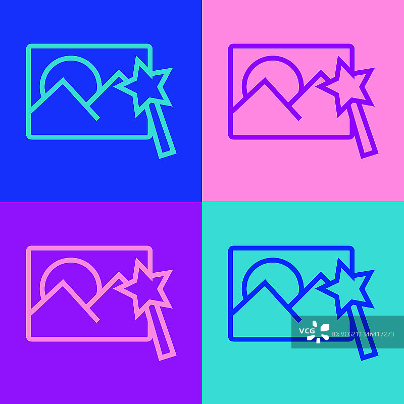 波普艺术风格照片润饰图标图片素材