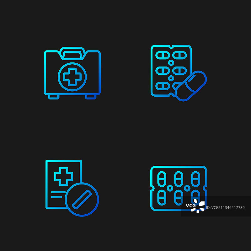 药盒药丸医疗线条图标图片素材