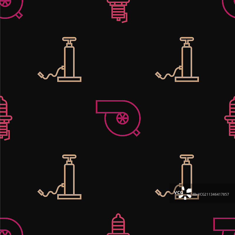 汽车火花塞气泵汽车配件线条图标合集图片素材