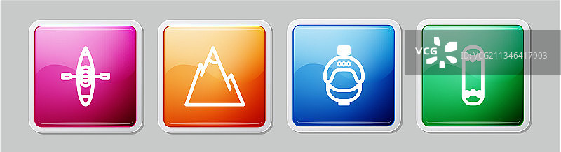 皮划艇或独木舟、山脉、头盔图片素材