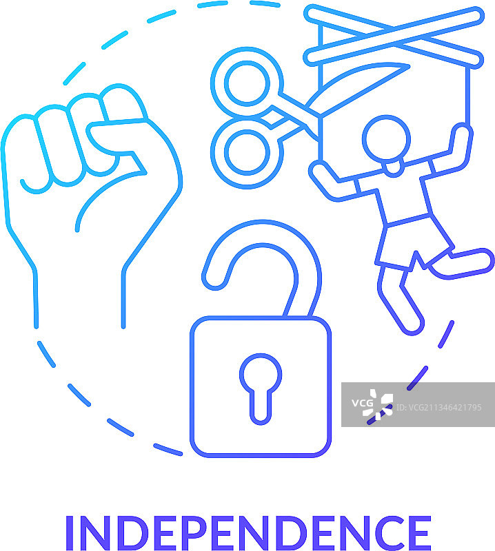 独立自主概念图标图片素材
