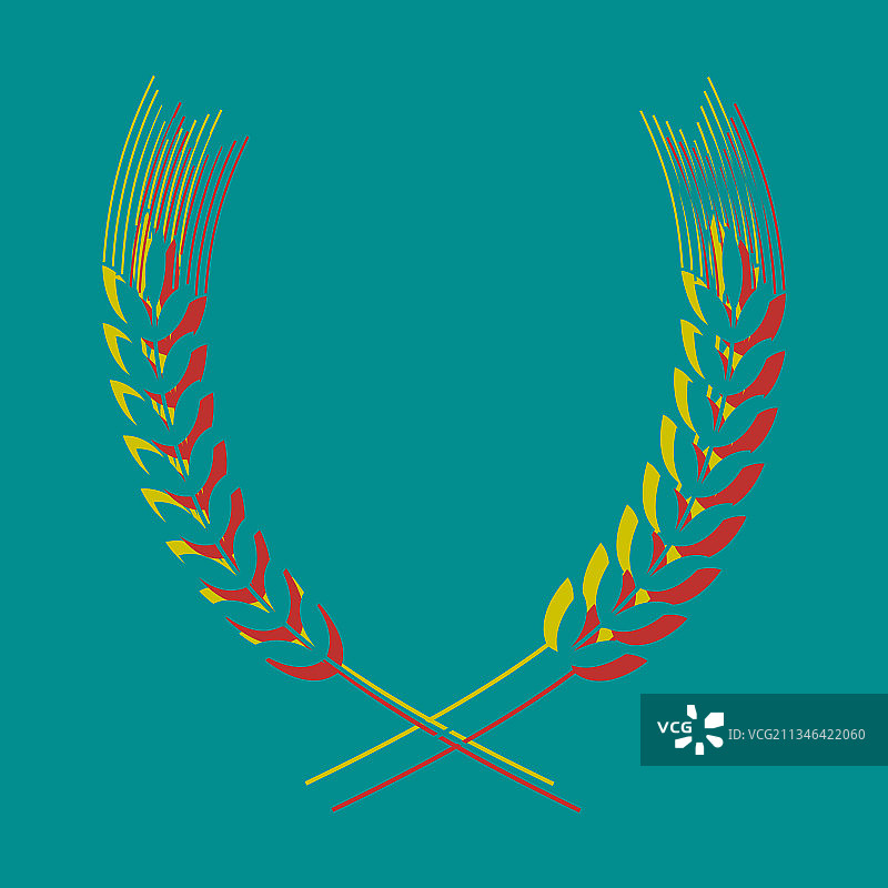 小麦穗 2.5D 标志图片素材