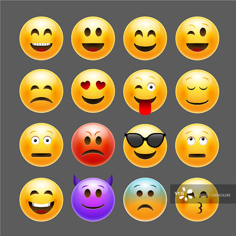 笑脸表情符号套装图片素材