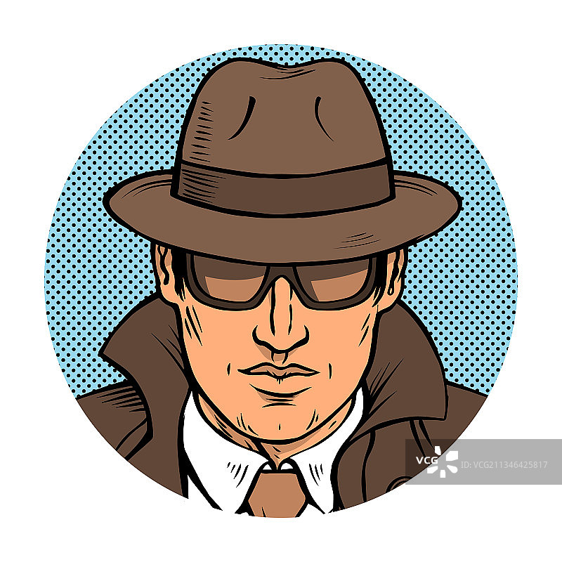 男人侦探调查复古流行图片素材