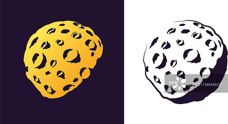 月球陨石坑素描图片素材