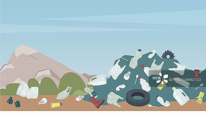 自然环境中的垃圾填埋场图片素材