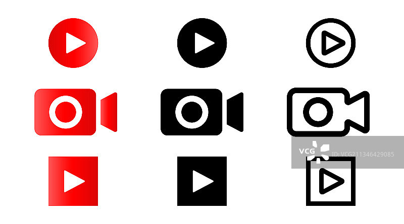 直播开始播放按钮界面设计元素图片素材