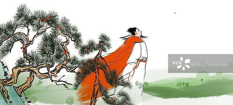 中国风古代人物插画古代文学诗词魏武帝曹操图片素材