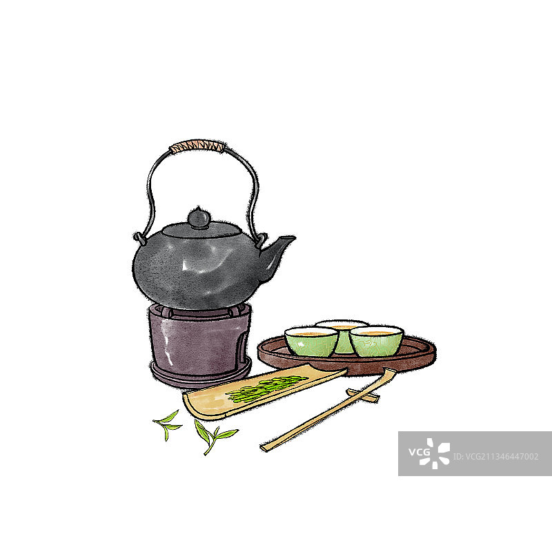 谷雨节气传统元素图片素材