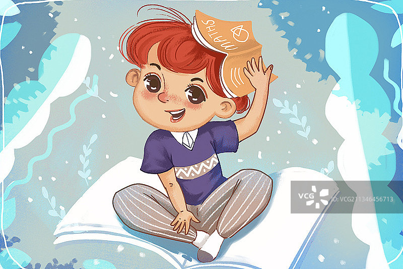 读书的小男孩图片素材