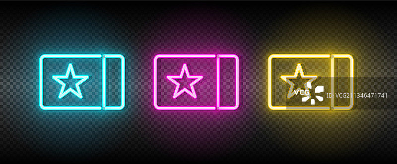 电影票霓虹灯图标图片素材