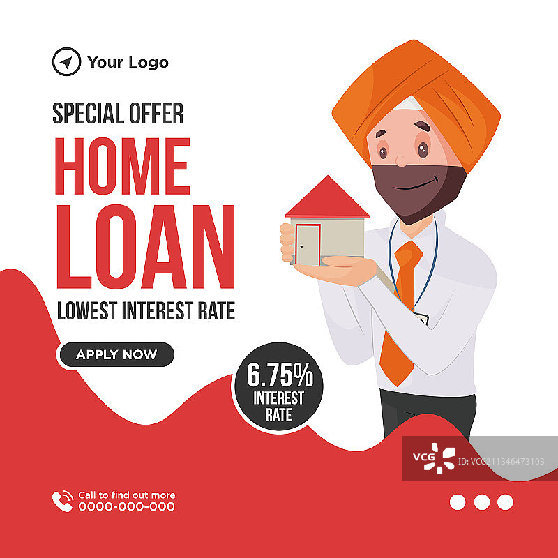 房屋贷款banner设计图片素材