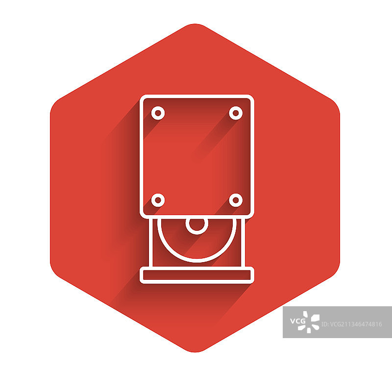 带阴影的白色线条光盘驱动器图标图片素材