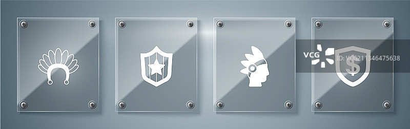 带美元的美国原住民盾牌图片素材