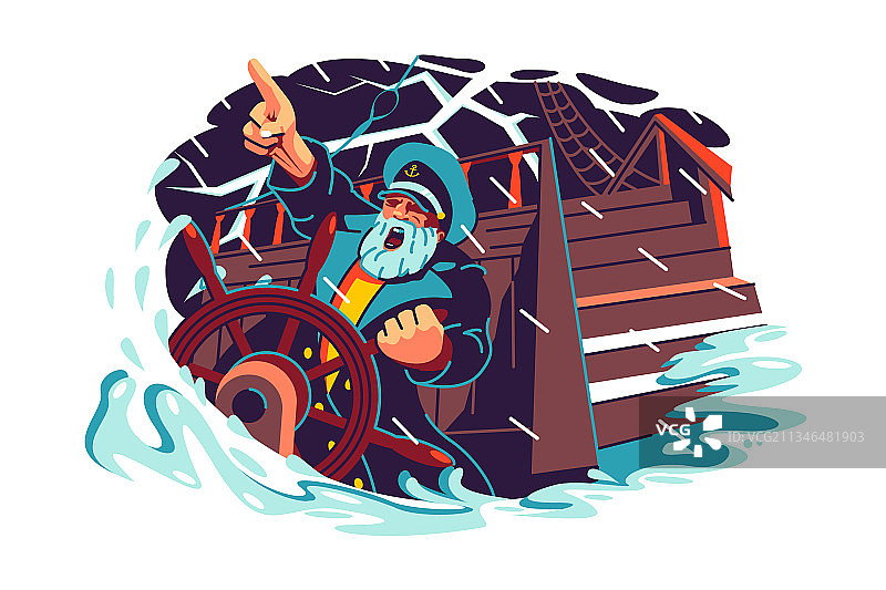 船长掌舵图片素材