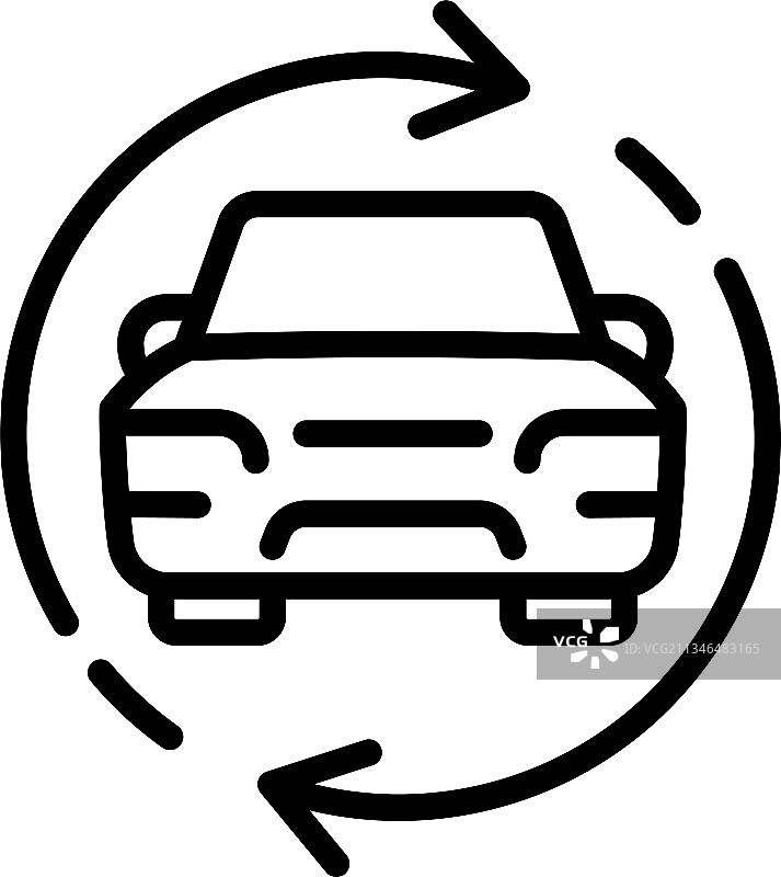 共享汽车图标轮廓样式图片素材