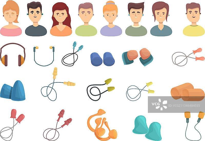 耳塞图标卡通耳塞图片素材