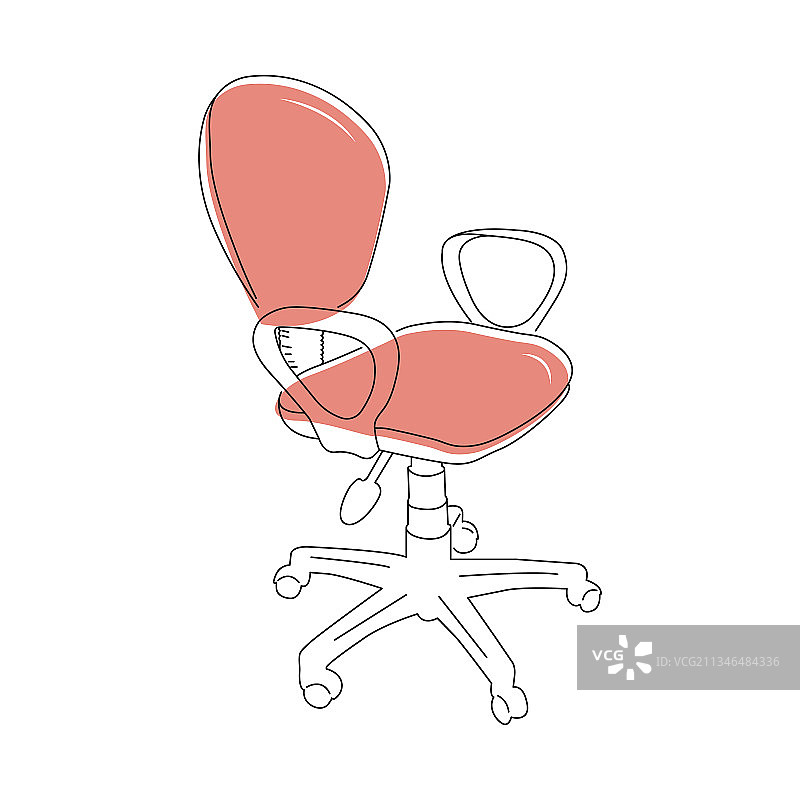 粉色办公椅线条元素图片素材