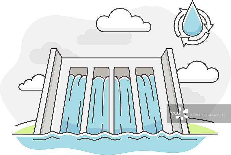 具有水电和水坝的能源图片素材