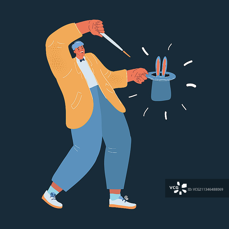 魔术师拿着小屋图片素材