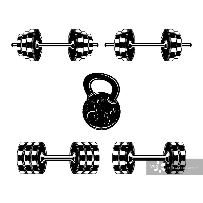 一组哑铃图片素材