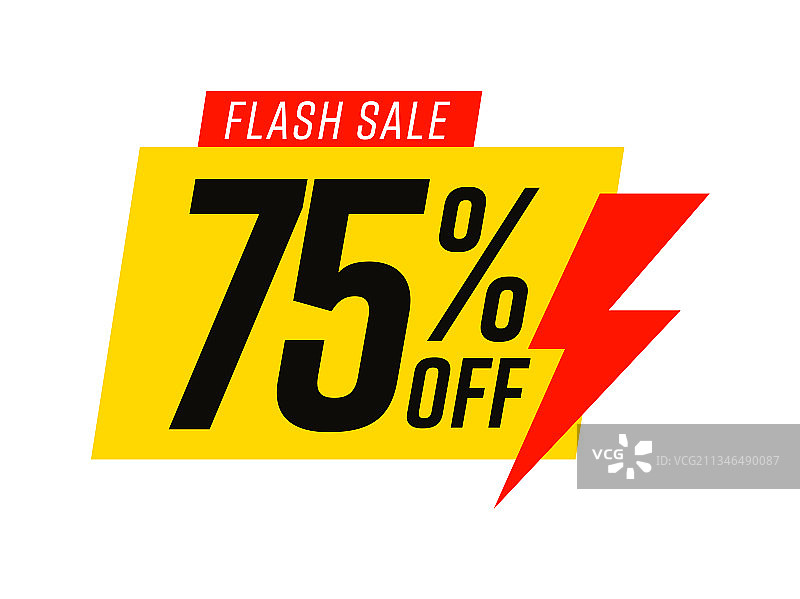 限时抢购七五折模板孤立上图片素材
