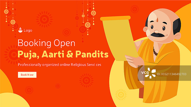 Pandits预订开放banner设计图片素材