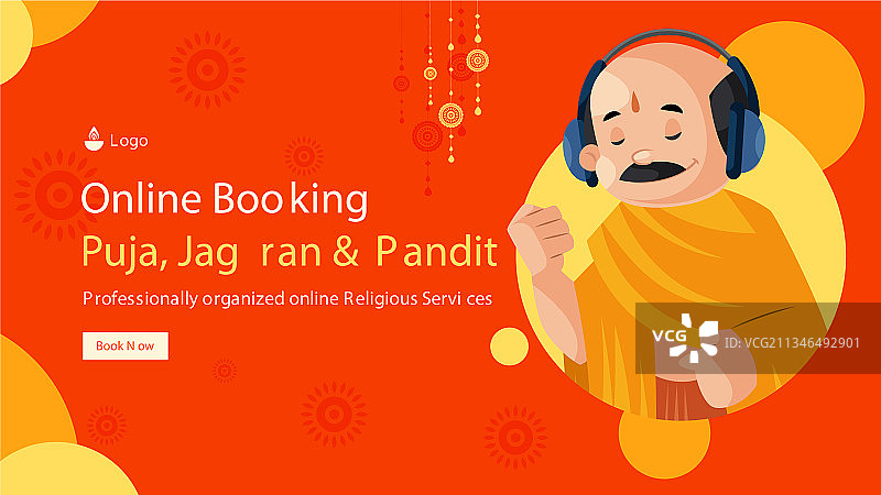 在线预订印度祭司banner设计图片素材