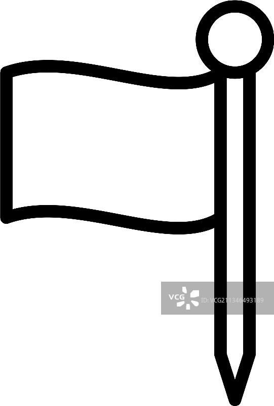 槌球红旗图标轮廓样式图片素材