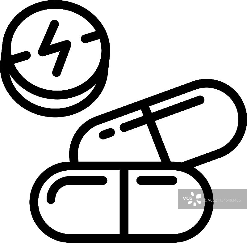 蛋白质胶囊药丸图标轮廓风格图片素材