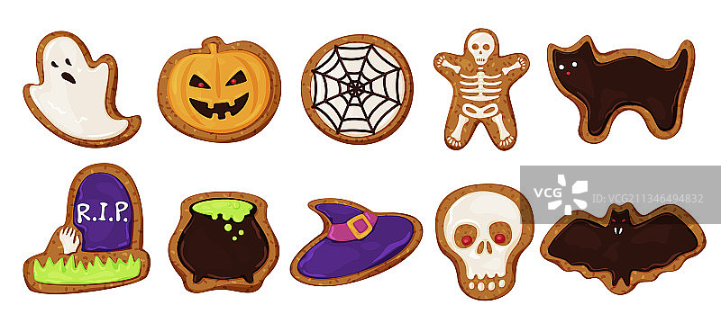 万圣节彩色饼干作品集图片素材