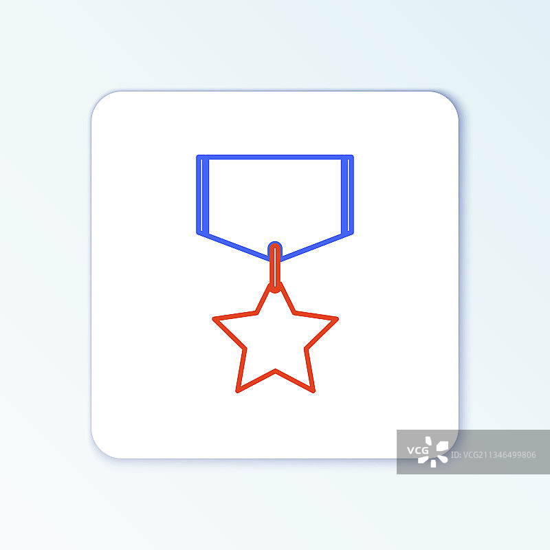 白色背景上的军功奖章线条图标图片素材