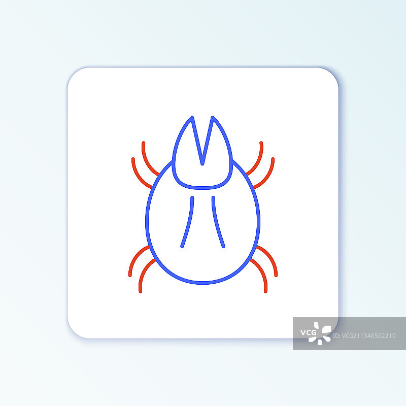 白色背景上的线条寄生螨图标图片素材