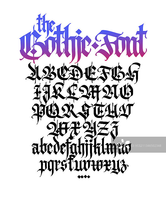 哥特式黑色字母图片素材