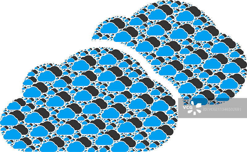 云递归拼贴图标图片素材