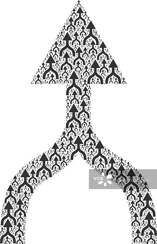 箭头向上分形拼贴图片素材