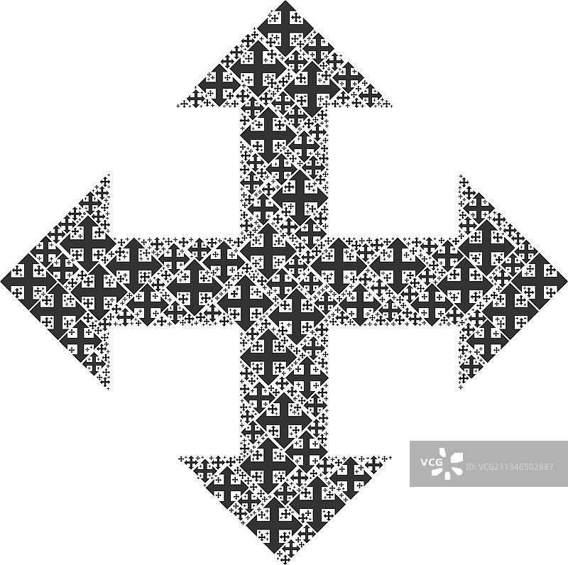展开箭头递归马赛克元素图片素材
