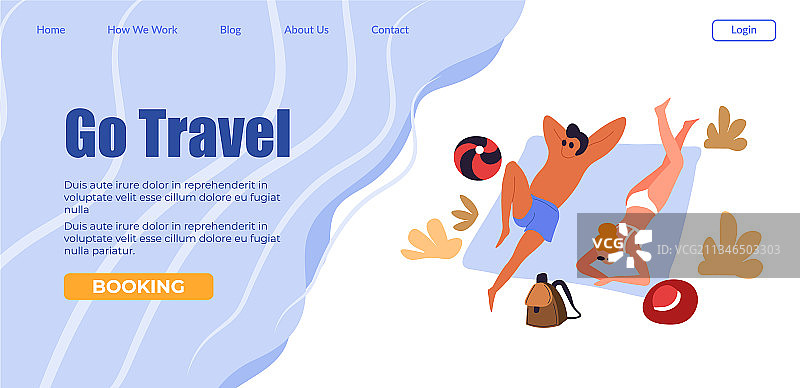 海滩日光浴旅游图片素材