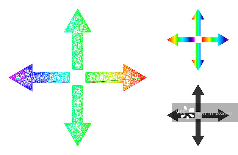 彩虹阴影渐变扩展箭头图标图片素材