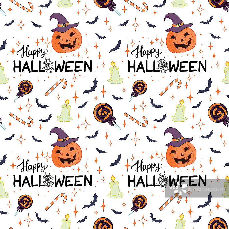 万圣节主题无缝背景图案图片素材