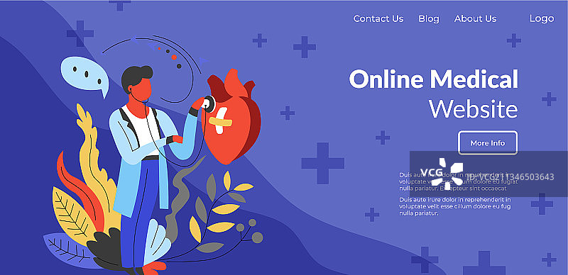 在线医疗网站心脏科医生提供帮助图片素材