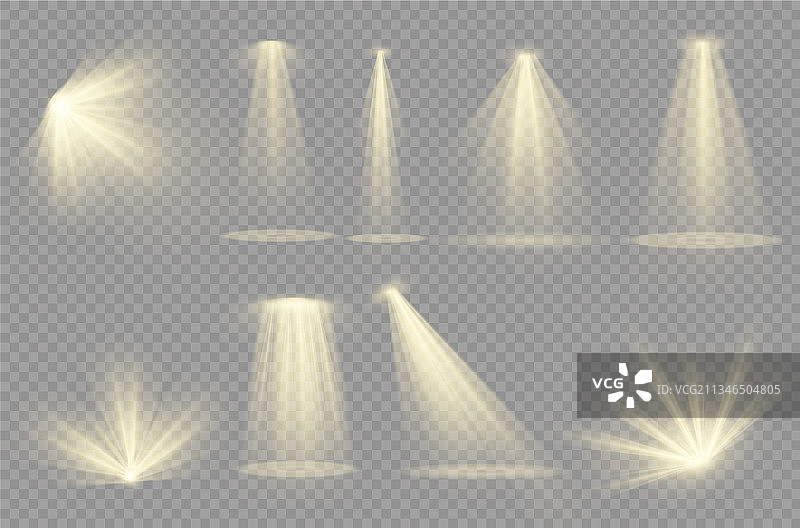 发光黄色聚光灯特效图片素材