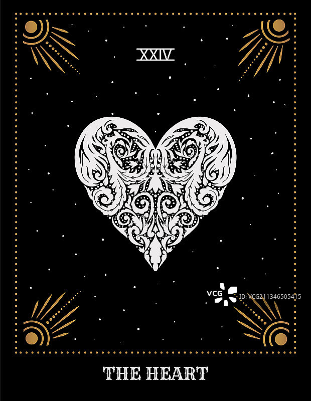 塔罗牌心形占卜图片素材