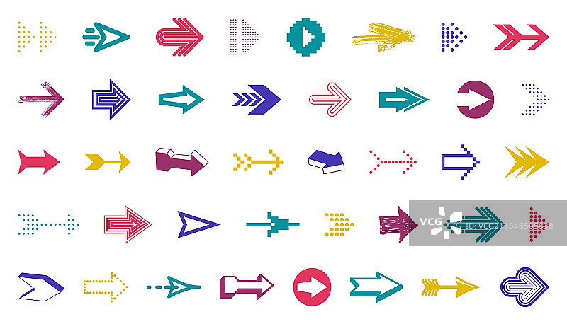 各种不同形状样式的箭头光标图片素材