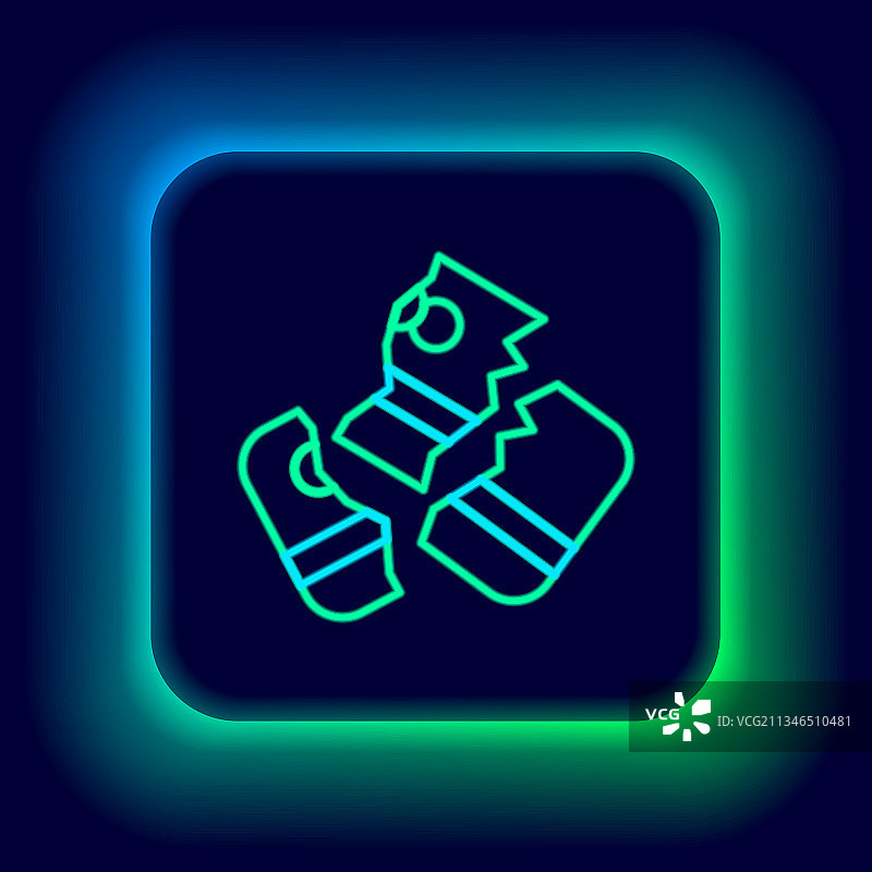发光霓虹灯剪刀剪信用卡图标图片素材