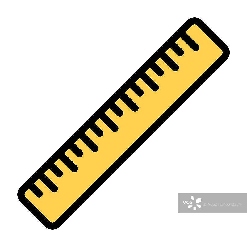 适用于任何项目的填充线样式尺子图标图片素材