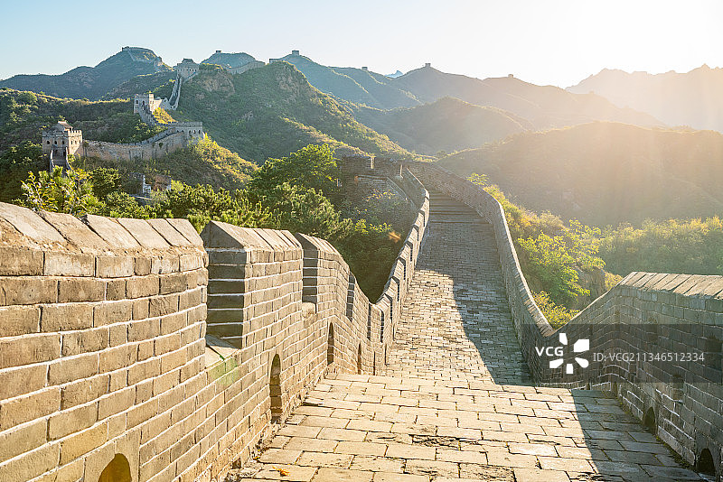 清晨金山岭长城自然风光图片素材